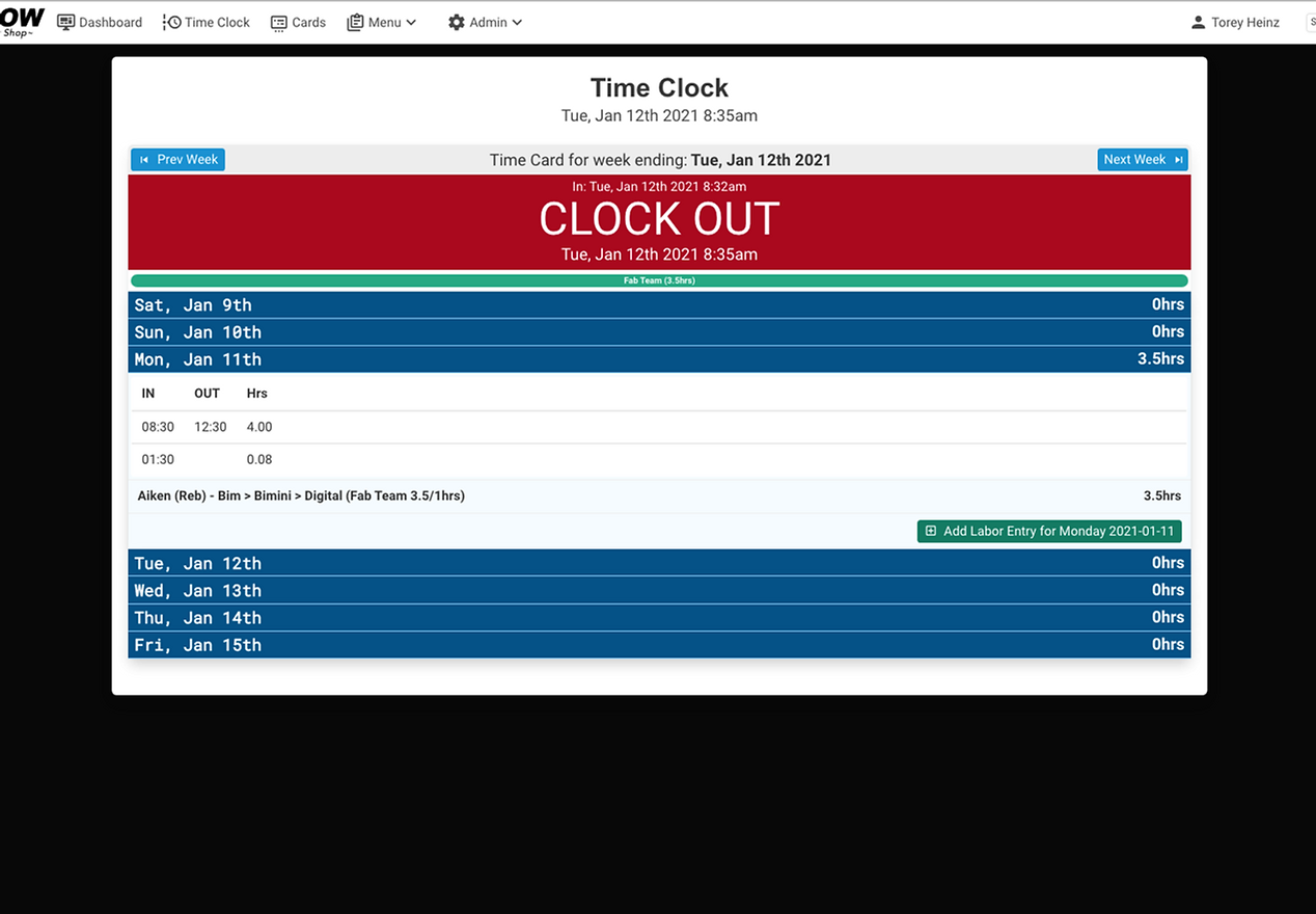 Time Clock and Labor Tracking