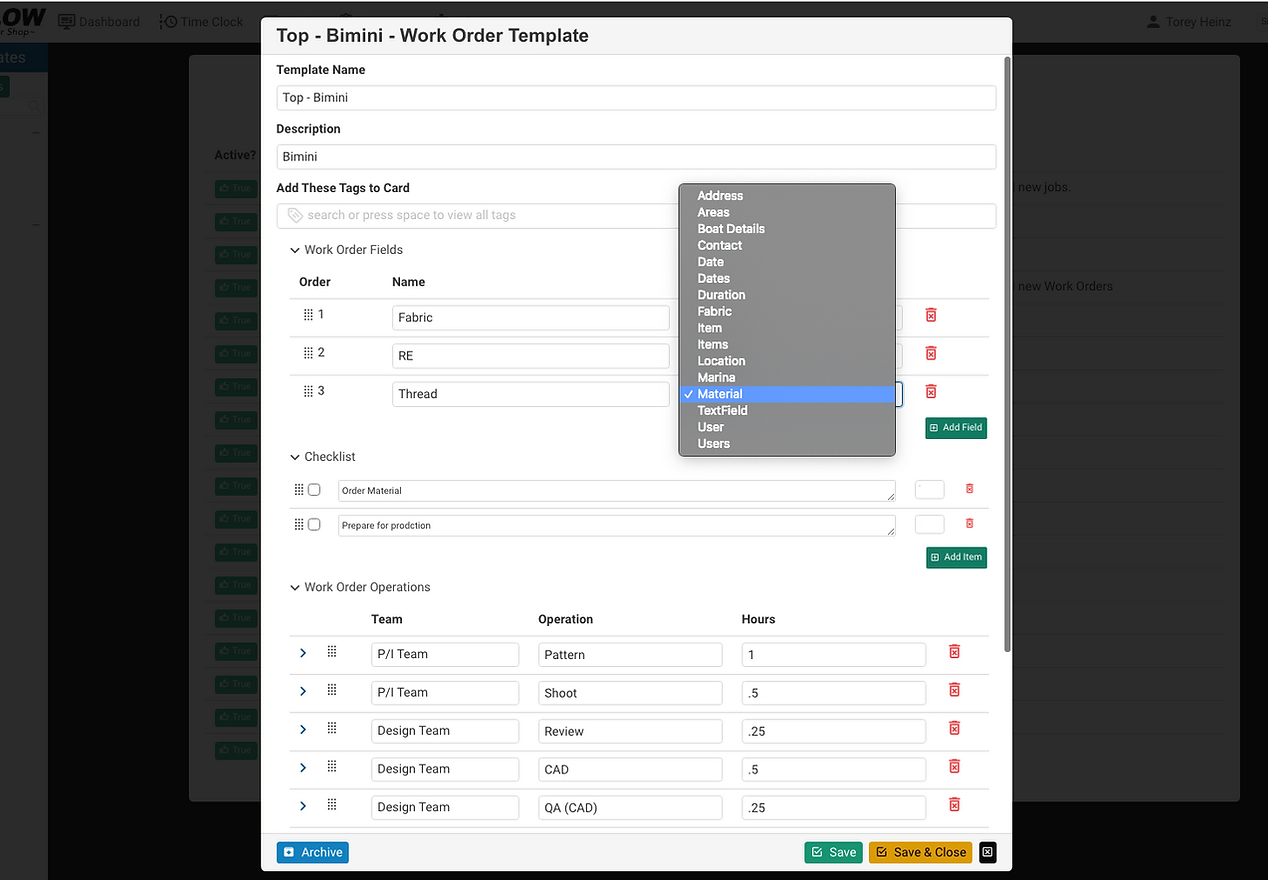 Workflow Templates & Custom Fields